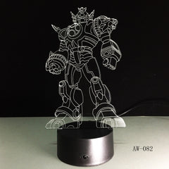3D Cool Optimus Prime Character Boy Gift Transformers Illusion Desk Table RGB Led Night Light Colorful Lamparas Lamp AW-082