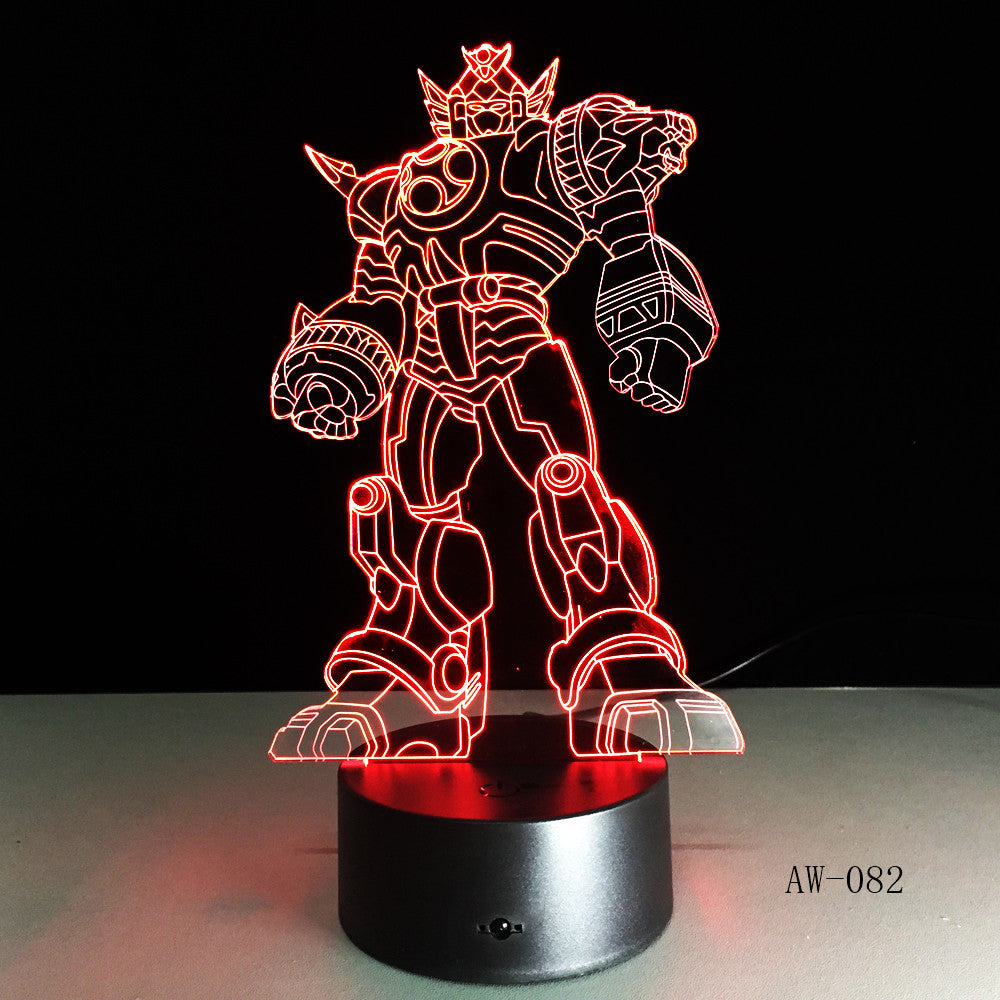3D Cool Optimus Prime Character Boy Gift Transformers Illusion Desk Table RGB Led Night Light Colorful Lamparas Lamp AW-082
