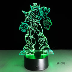 3D Cool Optimus Prime Character Boy Gift Transformers Illusion Desk Table RGB Led Night Light Colorful Lamparas Lamp AW-082