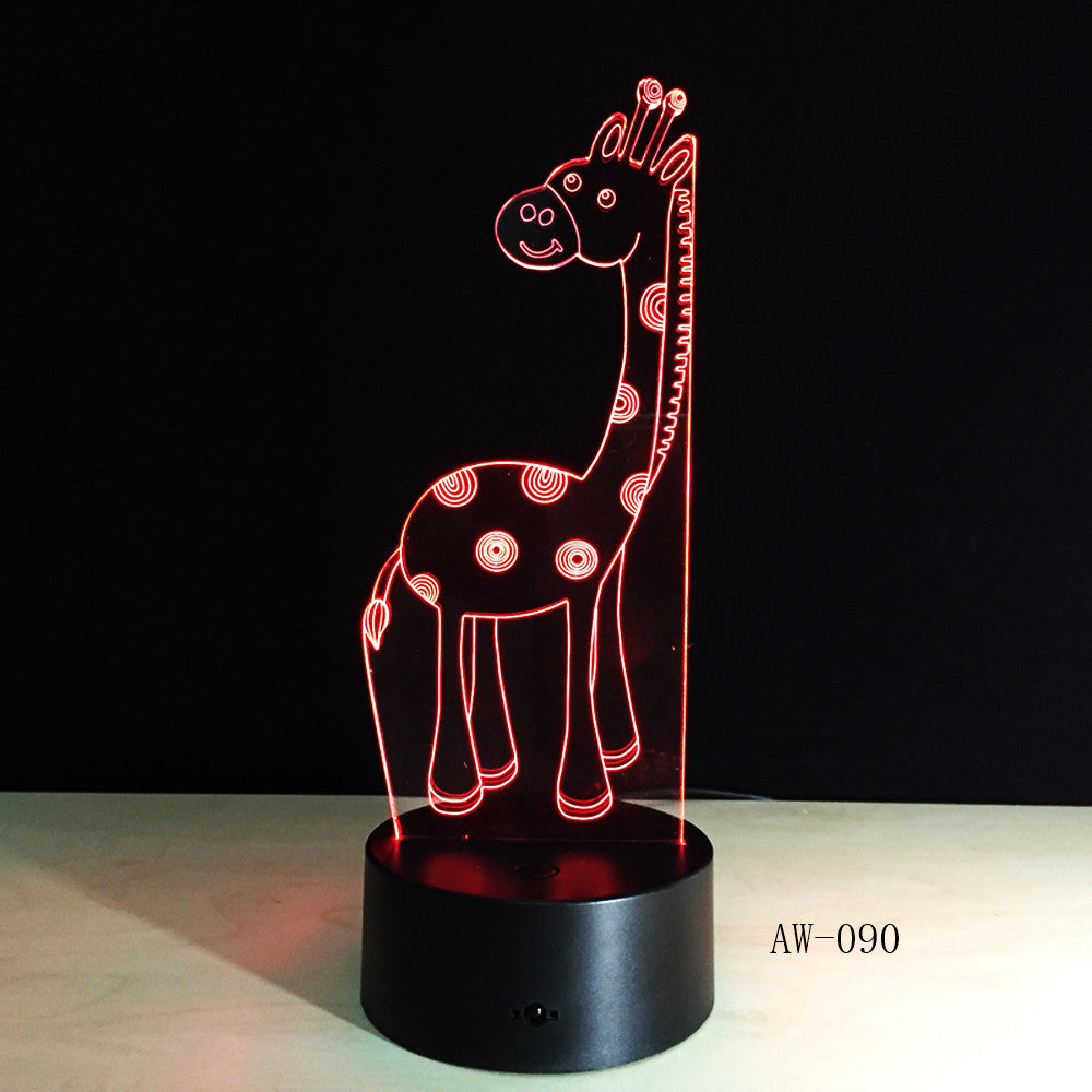 Retro Animal Decoration Reindeer 3D USB LED Lamp Elk Deer Colors Changing Romantic Gift Desk RGB Night Light Bulb AW-090