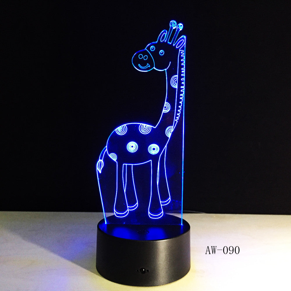 Retro Animal Decoration Reindeer 3D USB LED Lamp Elk Deer Colors Changing Romantic Gift Desk RGB Night Light Bulb AW-090