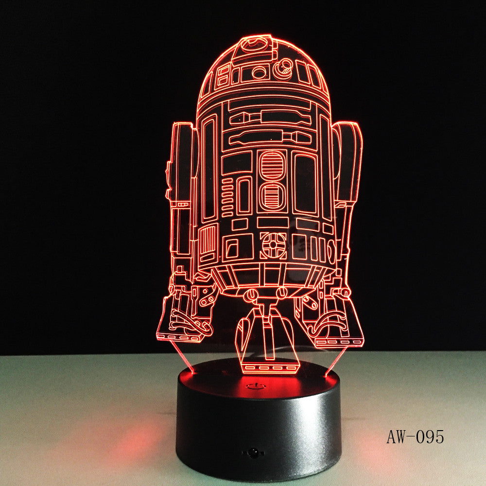 2019 3D Lamp Death Star War R2D2 BB-8 Darth Vader Stormtrooper Knight LED Table LIGHT Multicolor Cartoon Toy Luminaria AW-095