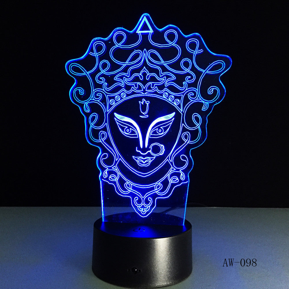 Unique Chinese Style 3D Peking Opera LED Lamp Innovative Gadget Decor 7 Colors Changing Night Light Home lighting RC Gift AW-098