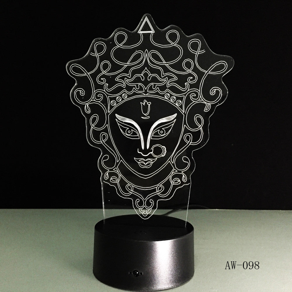 Unique Chinese Style 3D Peking Opera LED Lamp Innovative Gadget Decor 7 Colors Changing Night Light Home lighting RC Gift AW-098