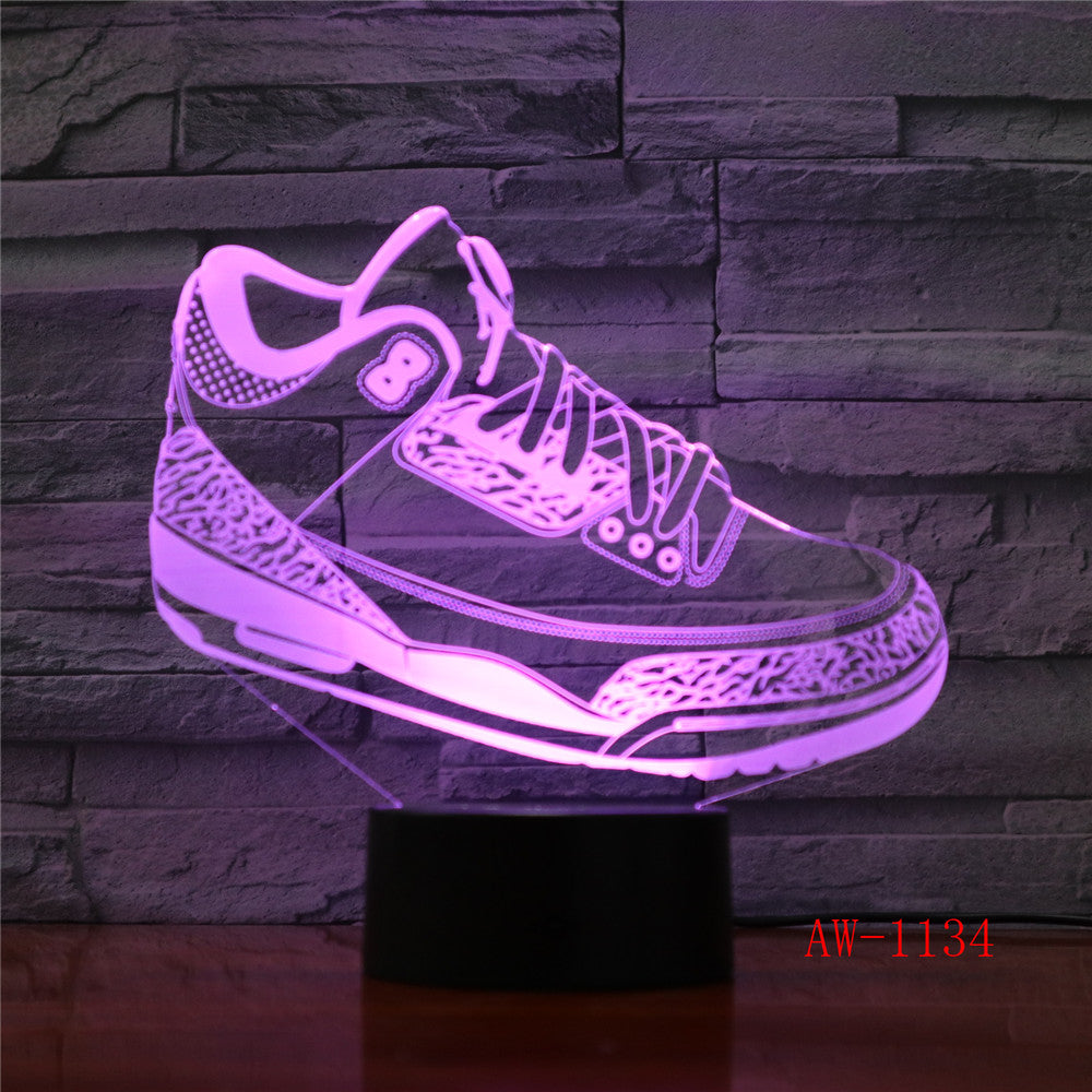 Mood Lighting Visual Casual Shoe Styling Table Lamp Kid Bedroom 3D LED Touch Switch Colorful Gradient NightLight AW-1134