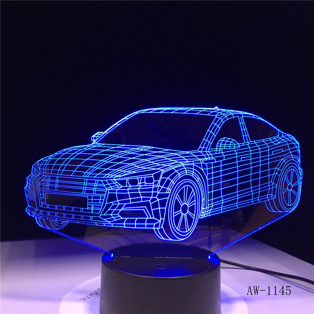 Lightning McQueen Route 66 Your Racing Car 3D 7 Color Lamp Visual Led Night Lights For Kids Touch Usb Table Lampara AW-1345