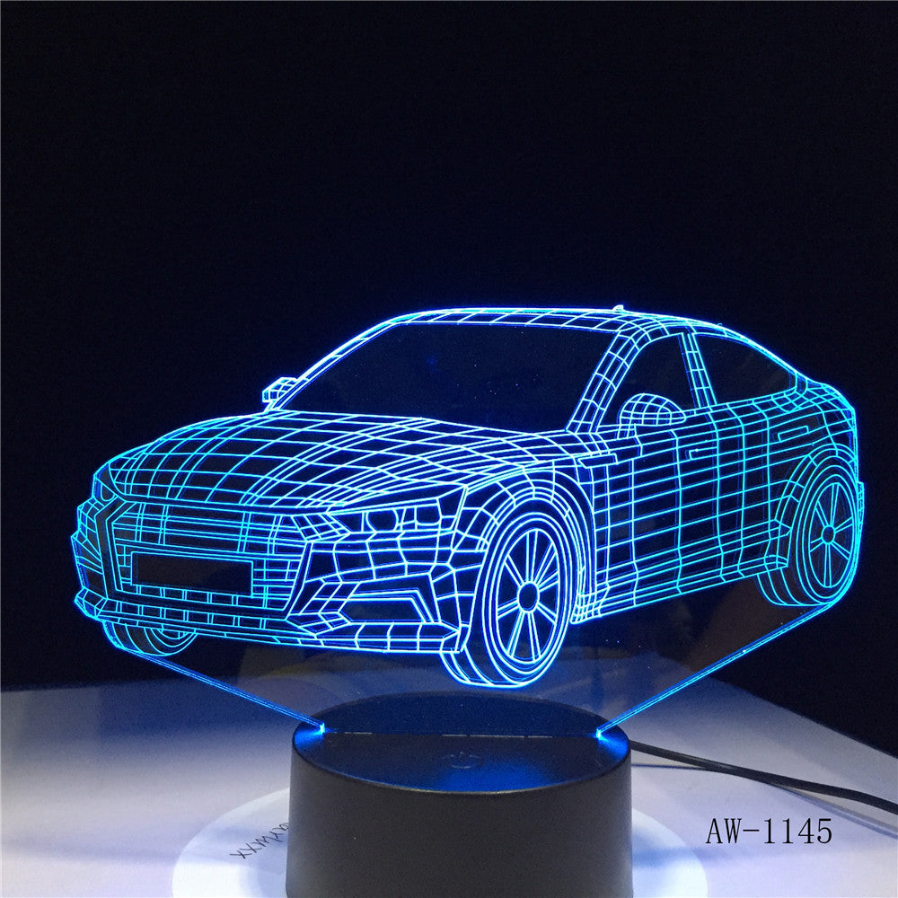 Lightning McQueen Route 66 Your Racing Car 3D 7 Color Lamp Visual Led Night Lights For Kids Touch Usb Table Lampara AW-1345