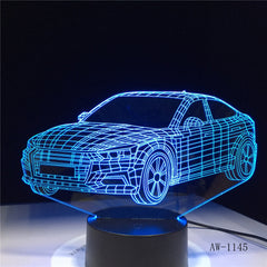 Lightning McQueen Route 66 Your Racing Car 3D 7 Color Lamp Visual Led Night Lights For Kids Touch Usb Table Lampara AW-1345