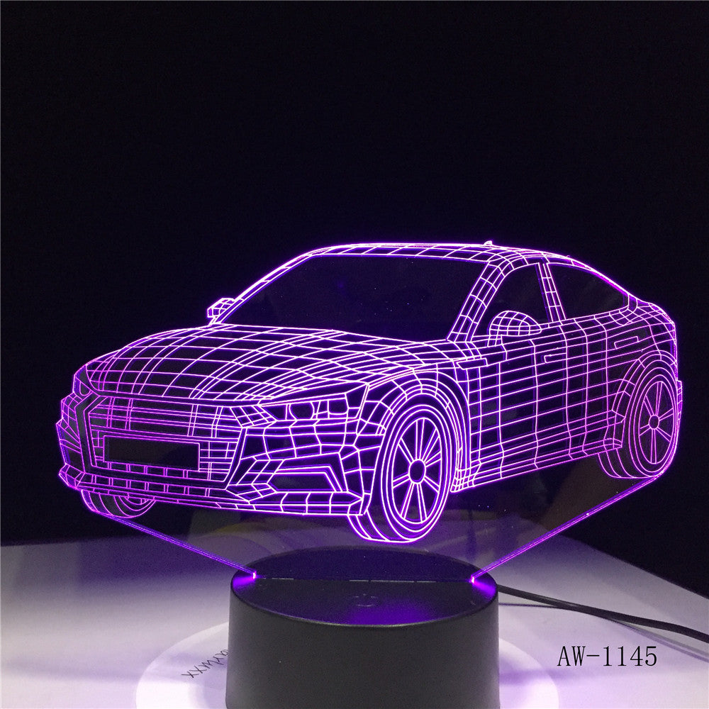 Lightning McQueen Route 66 Your Racing Car 3D 7 Color Lamp Visual Led Night Lights For Kids Touch Usb Table Lampara AW-1345