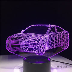 Lightning McQueen Route 66 Your Racing Car 3D 7 Color Lamp Visual Led Night Lights For Kids Touch Usb Table Lampara AW-1345