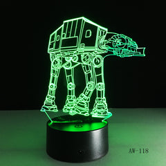 USB Novelty Night Light Imperial Walker AT-AT Star Wars 3D Bulbing Desk Table Lamp Led Stick Touch Engraving USB Led Lamp AW-118