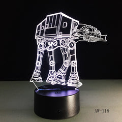USB Novelty Night Light Imperial Walker AT-AT Star Wars 3D Bulbing Desk Table Lamp Led Stick Touch Engraving USB Led Lamp AW-118