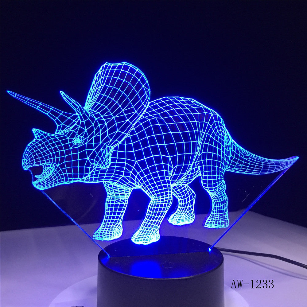 Dinosaur 3d Bulbing Light LED Night Lamp Color Changing Touch Switch Luminaria Atmosphere Indoor Lampara Office Light AW-1233