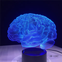 Brain Shape 3D Illusion Lamp 7 Color Change Touch Switch LED Night Light Acrylic Desk lamp Atmosphere Novelty Lighting AW-1287