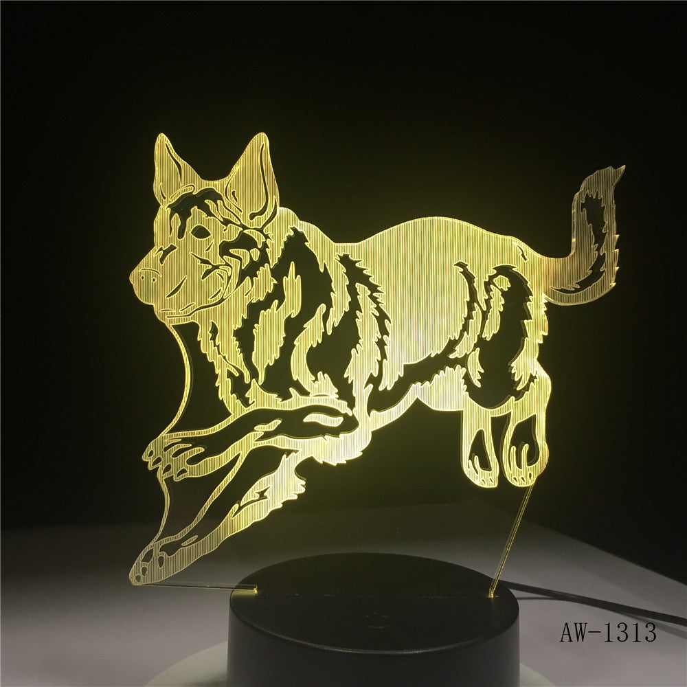 New 3D LED Night Light Wolf Animal 7 Colors Changing Creative Desk Lamp USB Touch Remote Table lamps Birthday Gift 1313