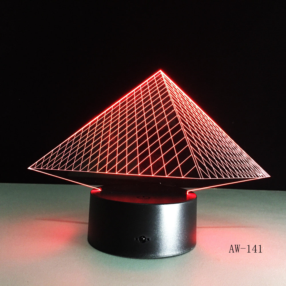 Egyptian Pyramids 7 Color Lamp 3D Visual Led Night Lights for Kids Touch USB Table Lampara Lampe Baby Sleeping Nightlight AW-141