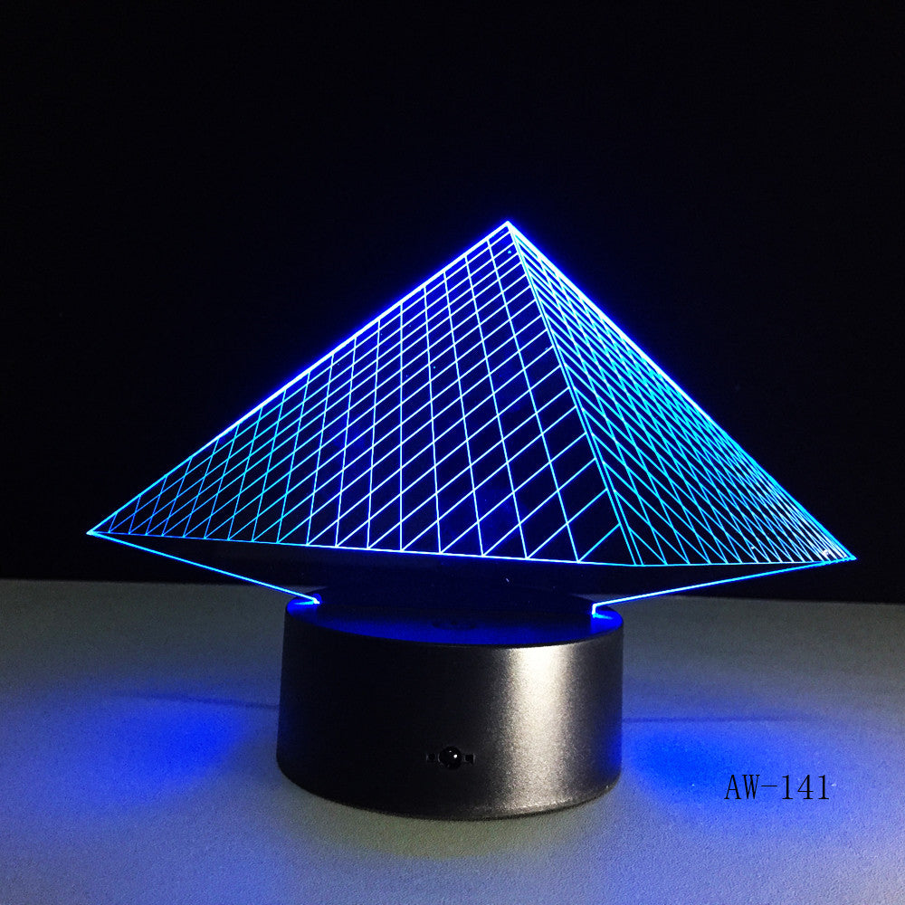 Egyptian Pyramids 7 Color Lamp 3D Visual Led Night Lights for Kids Touch USB Table Lampara Lampe Baby Sleeping Nightlight AW-141