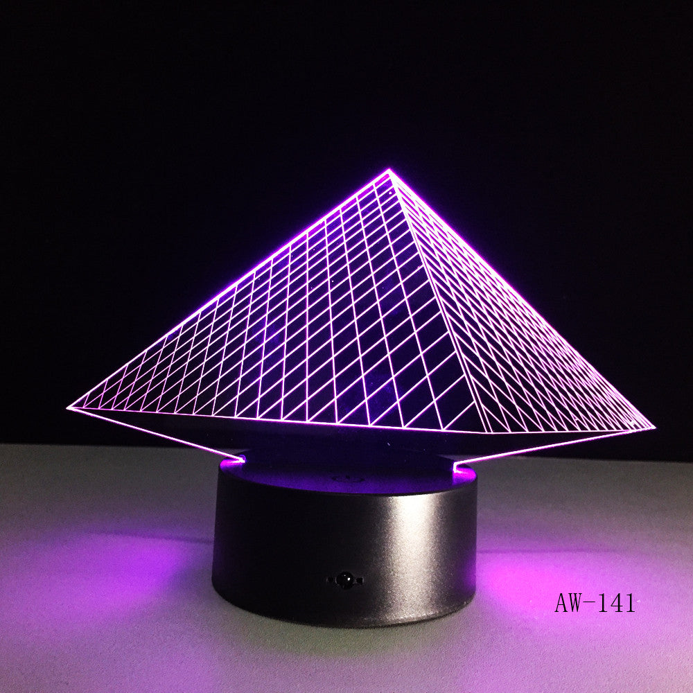 Egyptian Pyramids 7 Color Lamp 3D Visual Led Night Lights for Kids Touch USB Table Lampara Lampe Baby Sleeping Nightlight AW-141
