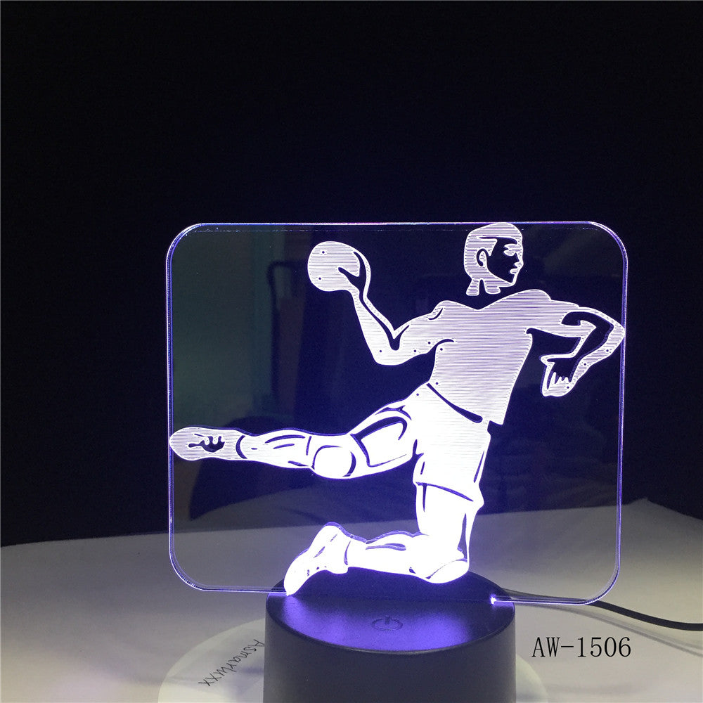 Handball Player Figure 3D LED Night Light USB Children Kids Gift Baby Nightlight Sports Desk lamp Bedside Dropshipping AW-1506