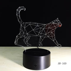The New Walking Cat 3D Nightlight Acrylic Stereoscopic LED Colorful Lamps Plug-in gradient Atmosphere Lamp Drop shipping AW-169