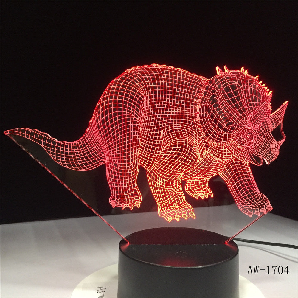Triceratops Anchiceratops Dinosaur USB Night Light Multicolor Lava LED Lighting Luminaria Table Kids Gifts Decorative AW-1704