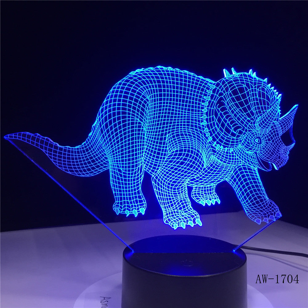 Triceratops Anchiceratops Dinosaur USB Night Light Multicolor Lava LED Lighting Luminaria Table Kids Gifts Decorative AW-1704