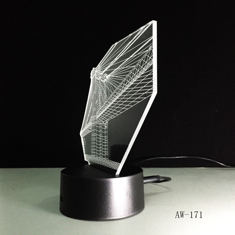 7 Color Bridge Lamp 3D Visual Led Night Lights for Kid Touch USB Table Lampara Lampe Baby Sleeping Nightlight Sensor Lamp AW-171
