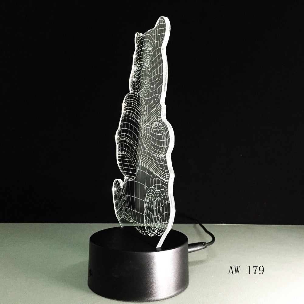 3D Honey Winnie Bear LED Night Light Bulb Decoration Light Kid Gift Cartoon Novelty Atmosphere Touch Mood Table Lamp Lava AW-179