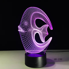 7 Color Changing Fish 3D led Lamp USB Charge Fishing 3D Night light Desk lamp Touch Button Table Lamps Gifts for Kids AW-199