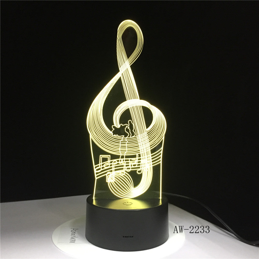 Music Cool Note Bass 3D LED LAMP NIGHT LIGHT for Musicians Home Table Decoration Birthday Christmas Present Gift AW-2233