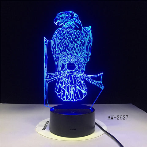 3D LED Lamp Bird branches Decoration Atmosphere Night light Desk Table 7 Color Change Lampara RGB Boy Kid Toys Birthday Gift2627