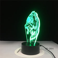 Fierce Wolfs 3D Head Table Lamp LED USB Creative Baby Sleep Night Light Bedside Light Fixture Bedroom Decor Kids Gifts AW-2804
