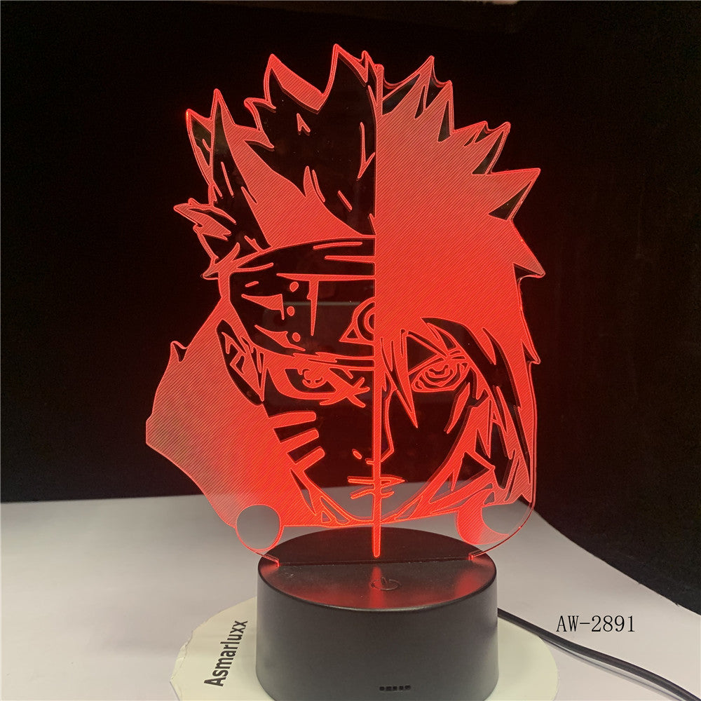 7 Colors Changing Led 3D Uchiha Sasuke Modelling Table Lamp Anime Home Decor Light Fixture Kids Sleep Naruto Night Light AW-2891
