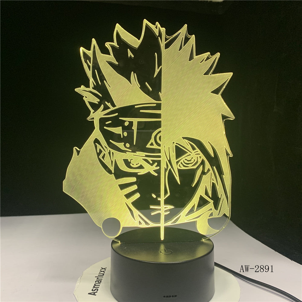 7 Colors Changing Led 3D Uchiha Sasuke Modelling Table Lamp Anime Home Decor Light Fixture Kids Sleep Naruto Night Light AW-2891
