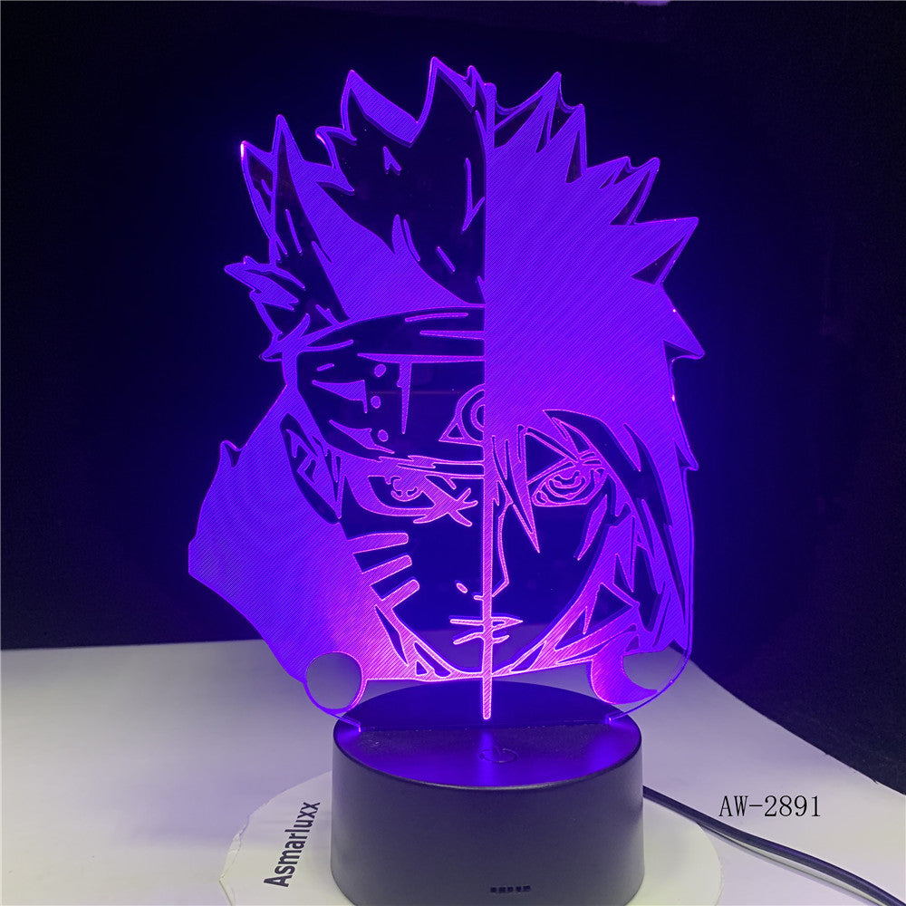 7 Colors Changing Led 3D Uchiha Sasuke Modelling Table Lamp Anime Home Decor Light Fixture Kids Sleep Naruto Night Light AW-2891