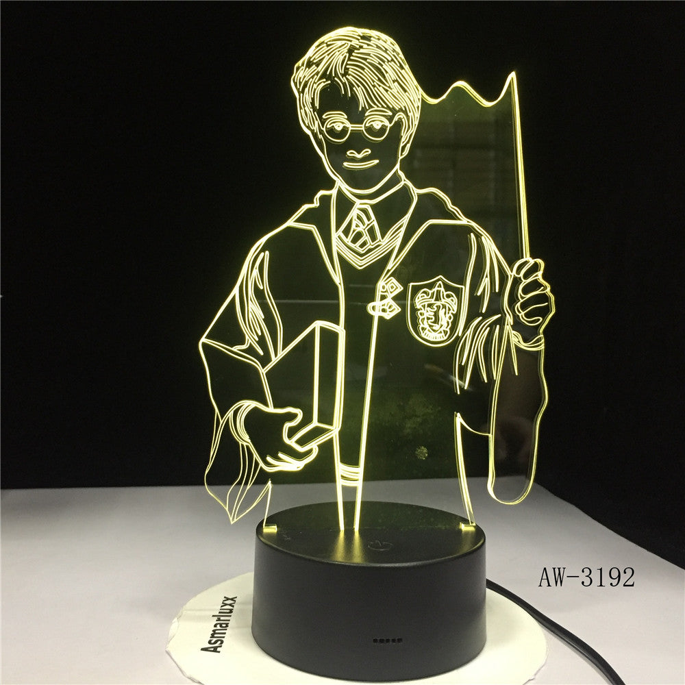 3D Harry Potter Night Light Hogwarts Discoloration Magic School LED Lamp Luminaria Bedroom Decor Linternas Table Lamp AW-3192