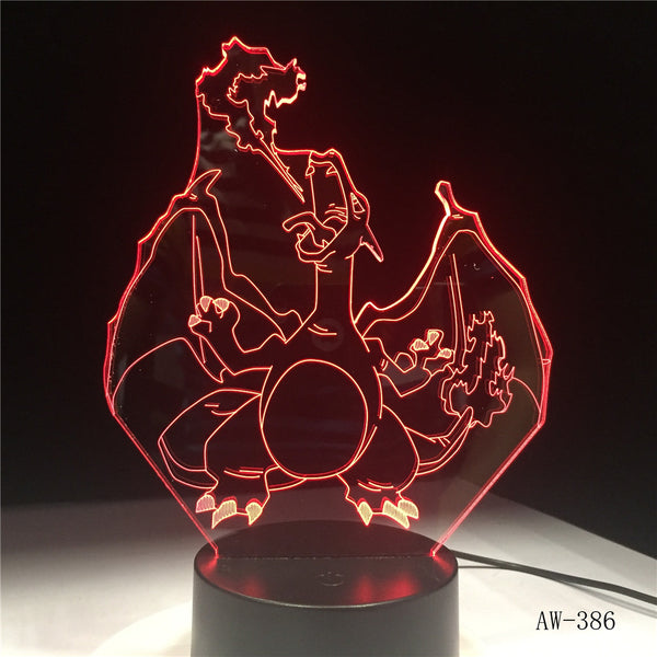 Pokemon Pikachu Charizard Anime Figures 3D Led Night Light Changing Model  Action Logo Lampara Collection Brinquedos Figm - AliExpress