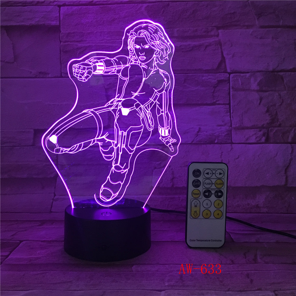 Wonder Woman DC 3D LED Night light Decoration lamp Bedroom Sleep Light 7 Color Change Boy Kid Girl RC Christmas Gift Toy AW-633