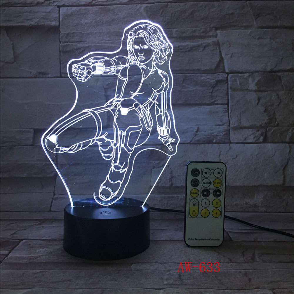 Wonder Woman DC 3D LED Night light Decoration lamp Bedroom Sleep Light 7 Color Change Boy Kid Girl RC Christmas Gift Toy AW-633
