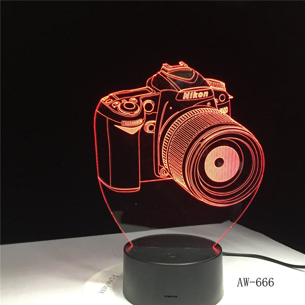 Nikon Camera 3D Led Night Light Led Acrylic Colorful lights 