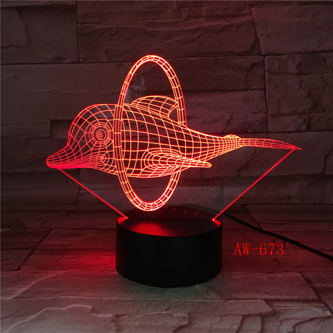 2019 Lovely Naughty 3D Dolphin Design LED Table Lamp with USB Cable NightLights as Children & Kids Gifts Dropshipping AW-673