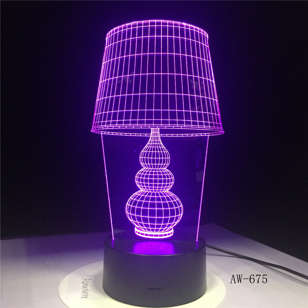USB LED Night Light Lotus Flower 3D 7color holiday Desk Lamp Switch Lantern Touch laser para Christmas Gift Decoration AW-675