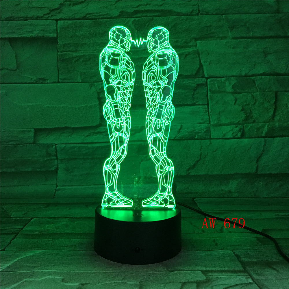 Ironman Action Figure 3D Led Night Light Iron Man Two Colorful USB LED Table Lamp Acrylic Lighting Decoration Dropship AW-679