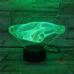 Your Racing Car 3D LED 7 Color Lamp Visual Led Night Lights For Kids Touch Usb Table Lampara Lampe Drop shipping AW-702