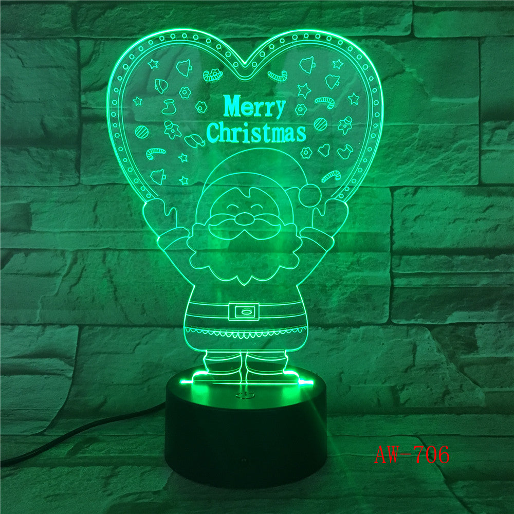Xmas Series Christmas Decorations Home Party 3D Lamp LED Night Light Luminaria Santa Claus Tree Snowman Christmas Gifts AW-706