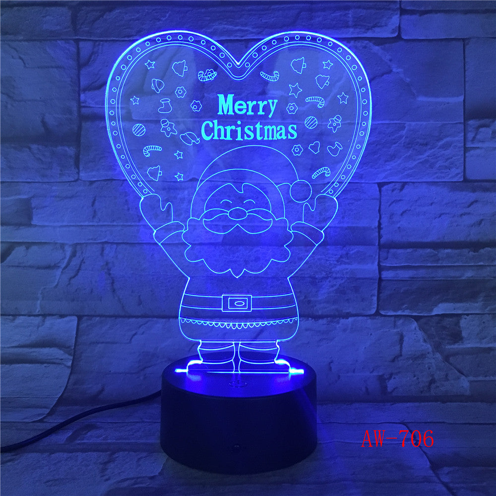 Xmas Series Christmas Decorations Home Party 3D Lamp LED Night Light Luminaria Santa Claus Tree Snowman Christmas Gifts AW-706
