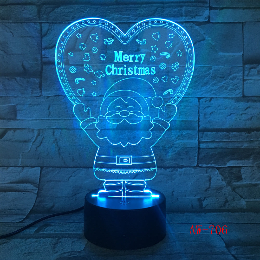 Xmas Series Christmas Decorations Home Party 3D Lamp LED Night Light Luminaria Santa Claus Tree Snowman Christmas Gifts AW-706