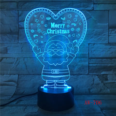 Xmas Series Christmas Decorations Home Party 3D Lamp LED Night Light Luminaria Santa Claus Tree Snowman Christmas Gifts AW-706