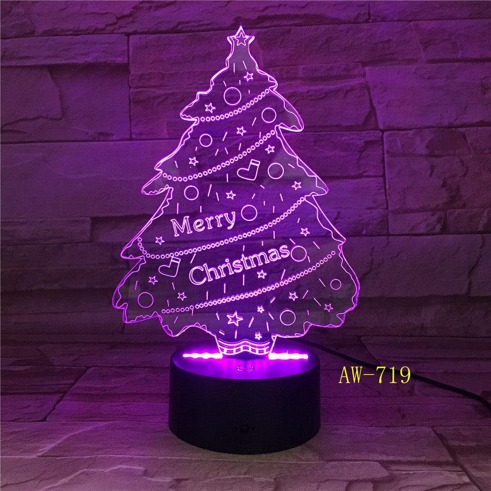 Nightlight 3D LED Light Christmas Tree Lamp Kids Night Lights Holiday Atmosphere Table Lamp for Holiday Lighting Dropship AW-719