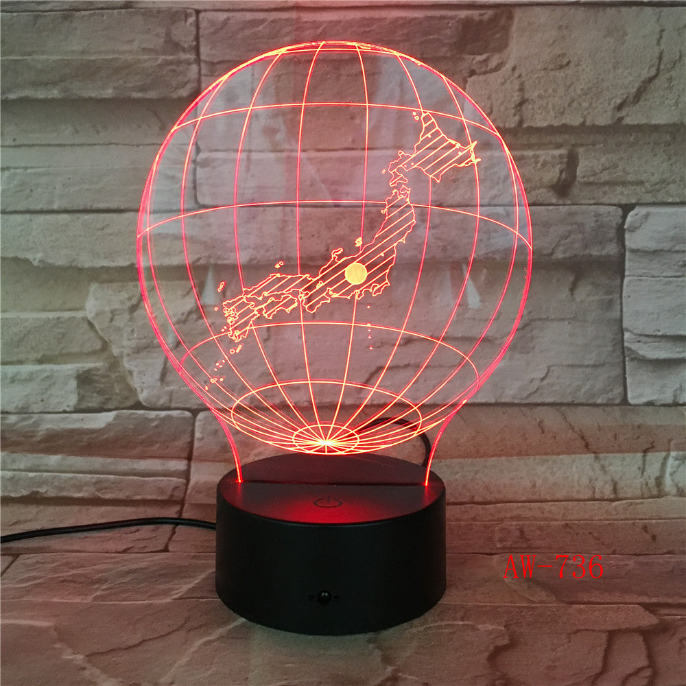 Japan Map 3D Night Light LED Acrylic Stereo Vision Decor Lamp 7 Colors Changing USB Bedroom Night light Desk Table lamp AW-736